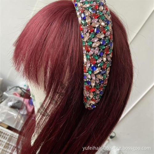 Wholesale 99j Red Burgundy 180% Virgin Wig Black Burgundy Transparent Lace Front Wig Brown Blond Ombre Human Hair Wig